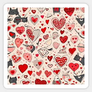 valentines day red hearts pattern gift ideas Sticker